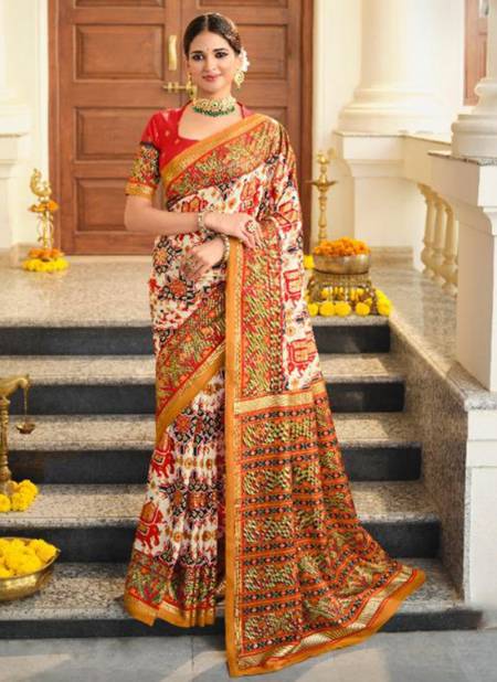 Orange Colour Fancy Festive Wear Designer Heavy Patola Silk Saree Collection 53703